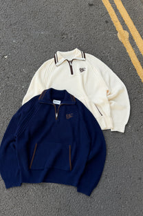 Ridgmount Quarter-Zip Knit Sweater Navy