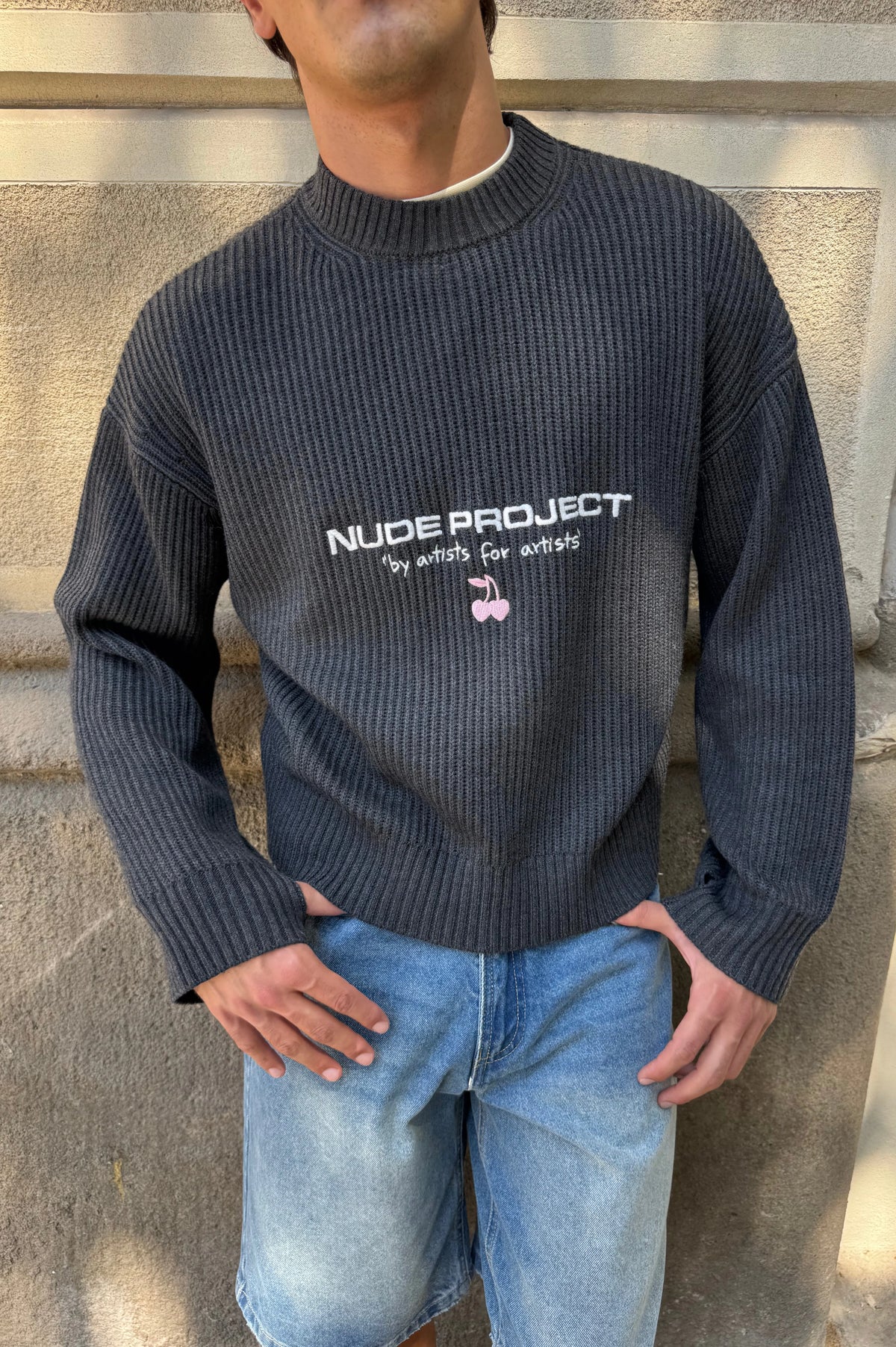 Wavy Knit Sweater Ash