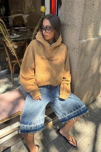 Box Logo Hoodie Beige