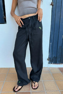 Kimchi Linen Pants Black
