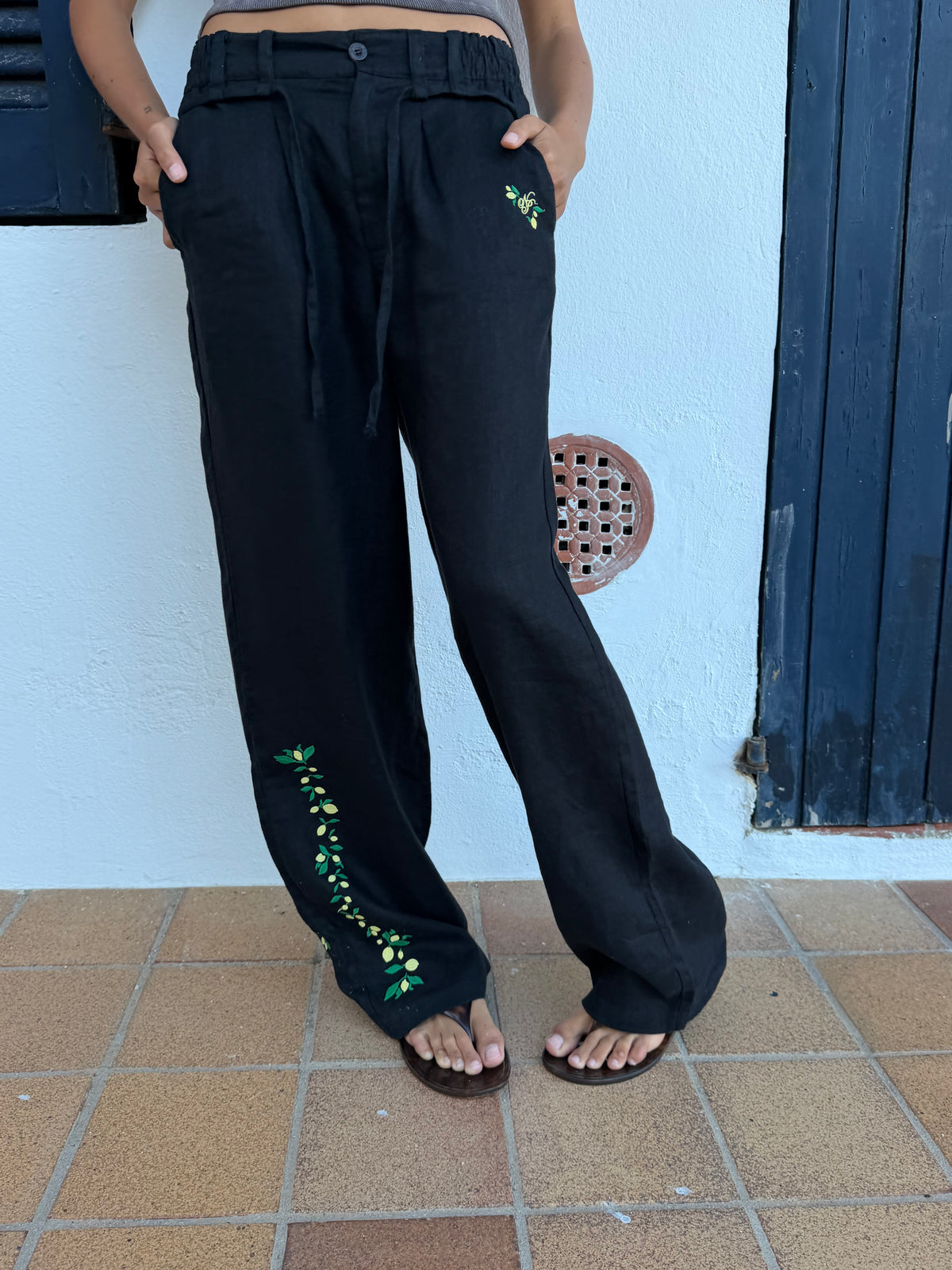 Kimchi Linen Pants Black