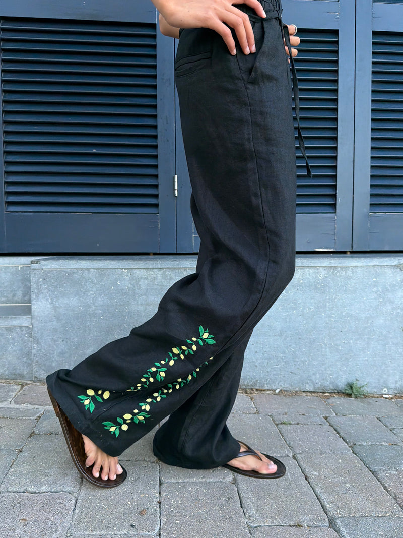 Kimchi Linen Pants Black