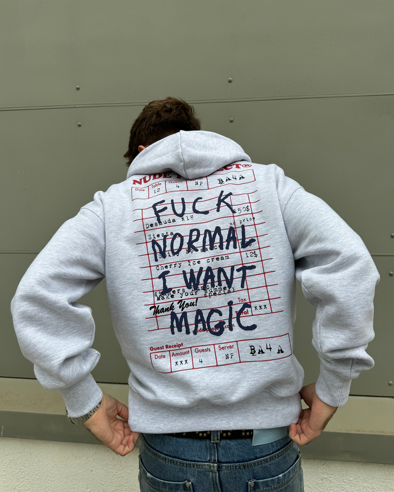 FUCK NORMAL HOODIE GREY MELANGE