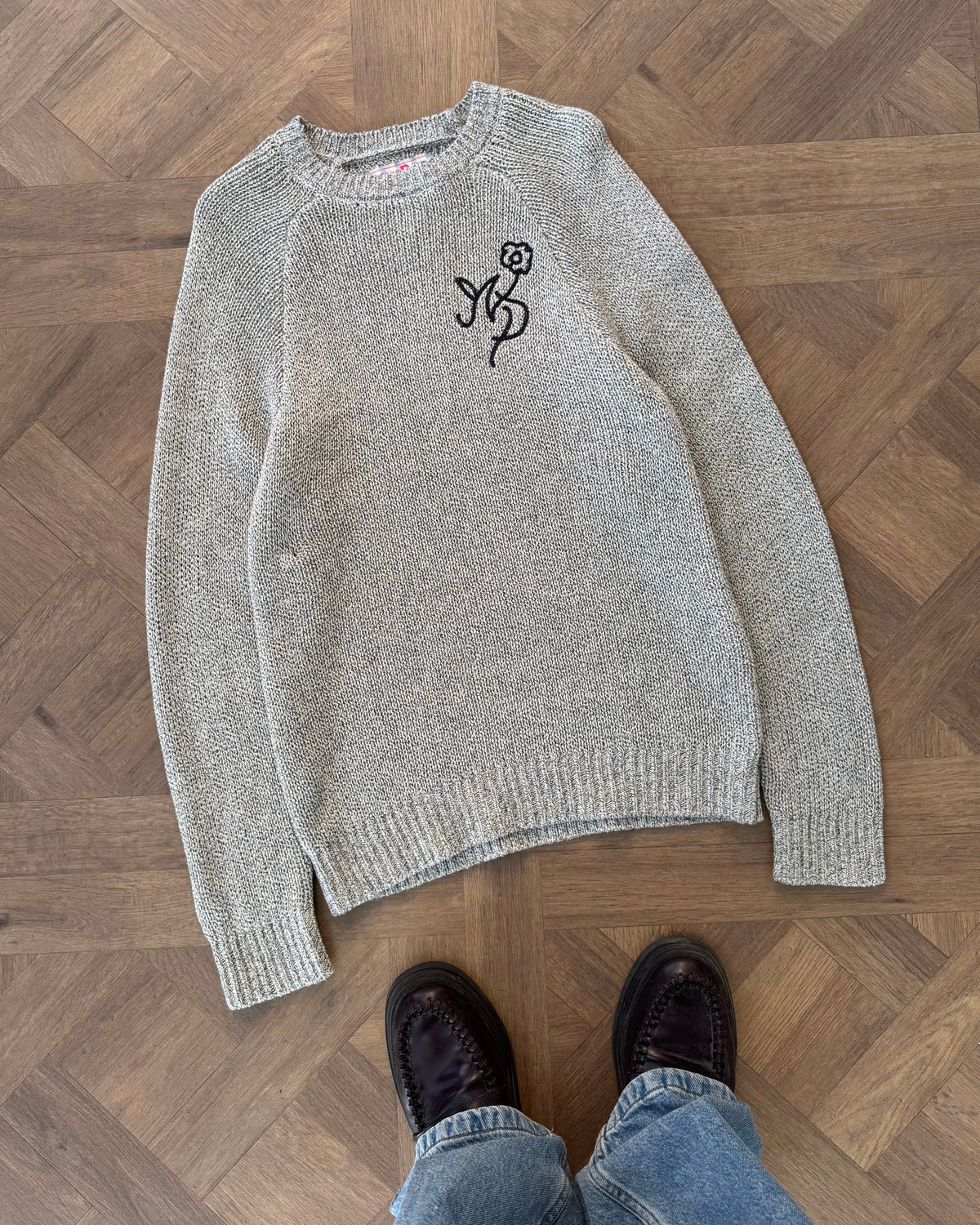 Jonion Knit Sweater Grey Melange