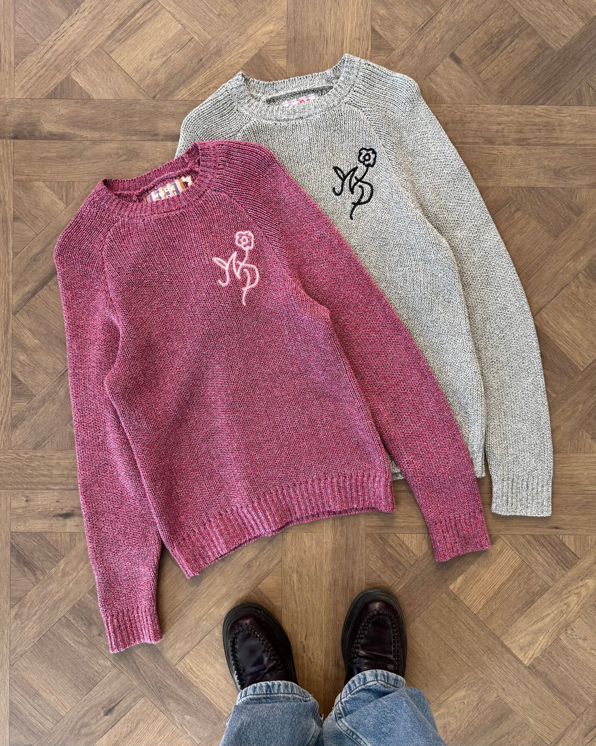 Jonion Knit Sweater Pink Melange