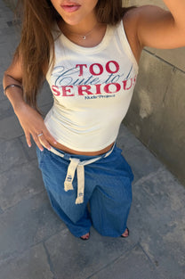 Too Serious Tank Top Ivory