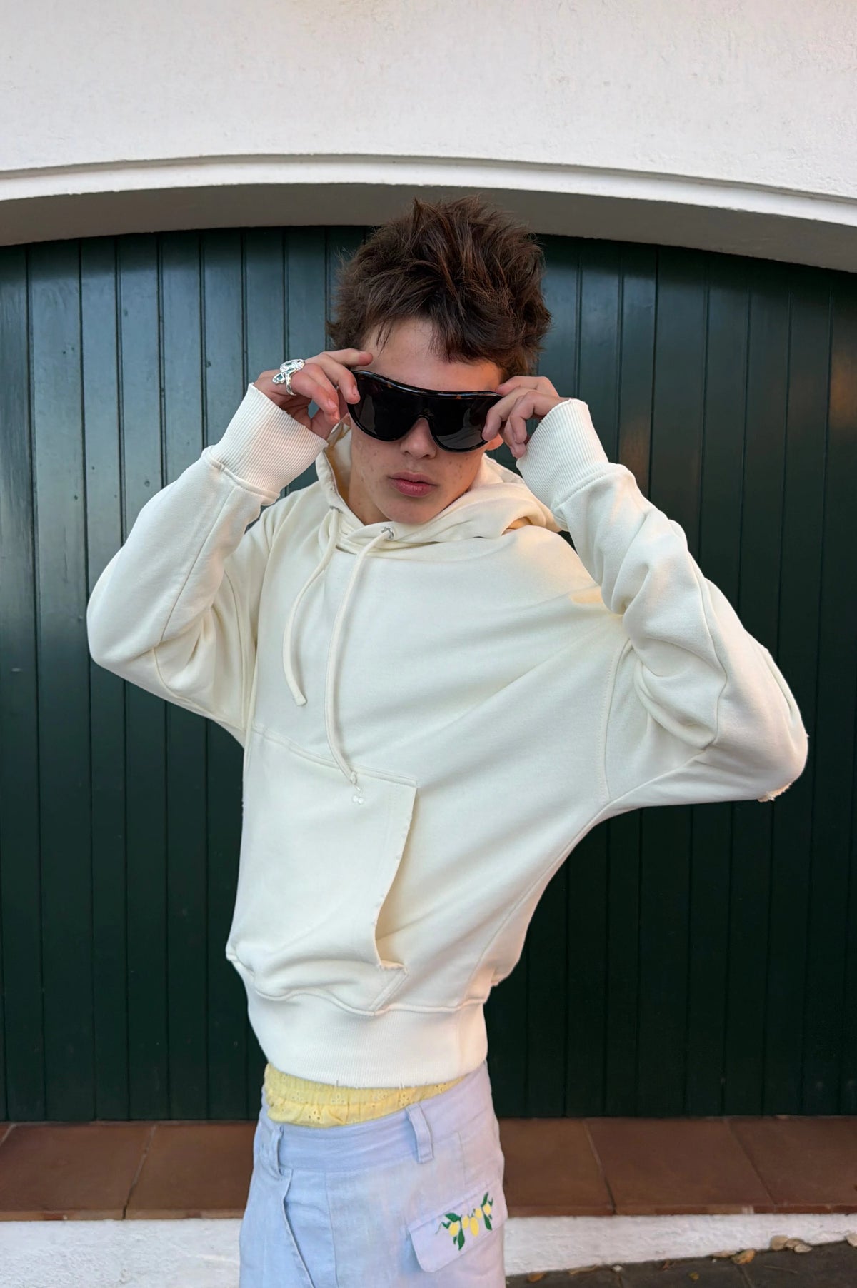 Marble Hoodie Marshmallow