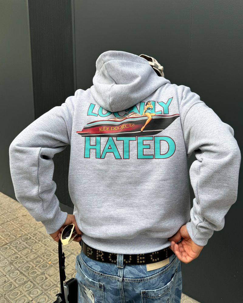 SUDADERA GRIS LOCALLY HATED