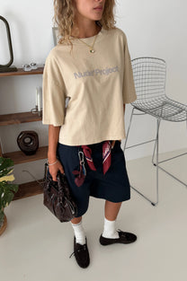 Box Logo Tee Beige