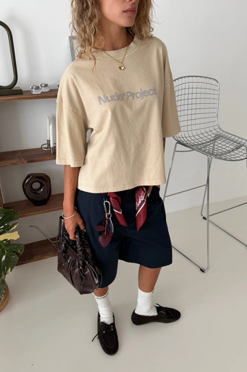 Box Logo Tee Beige