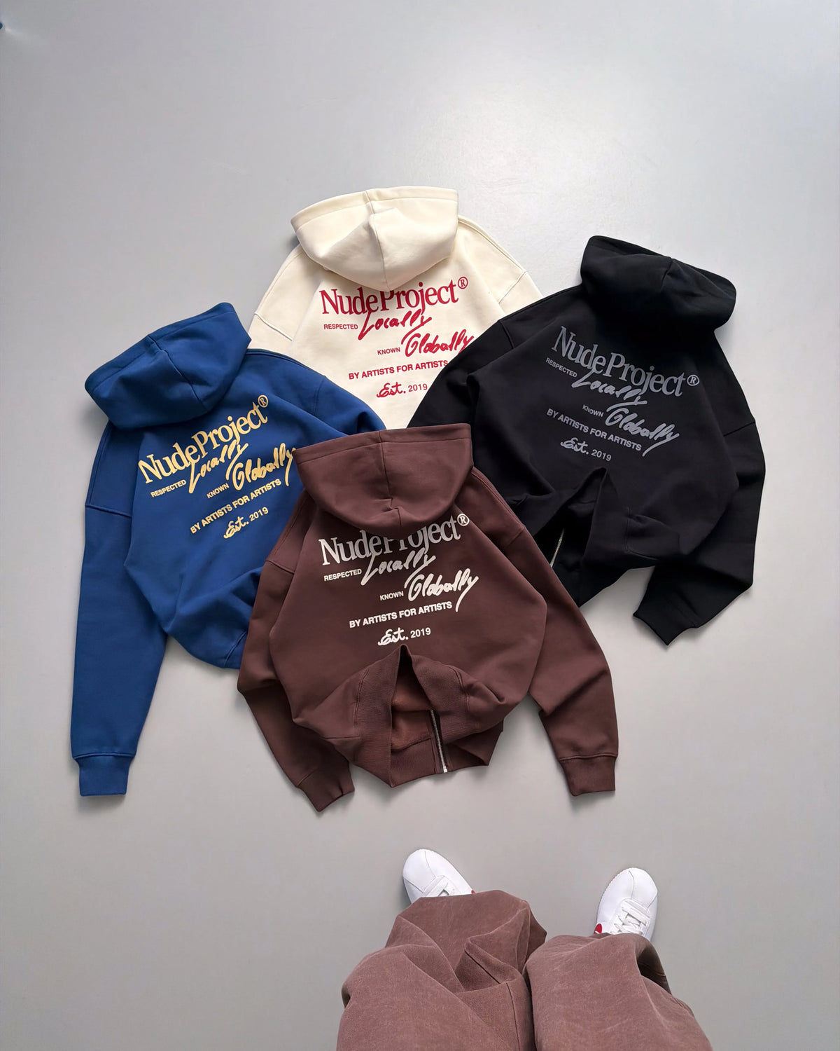 Global Soon Zip-Up Hoodie Brown