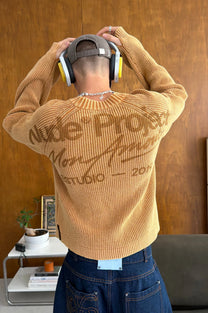 Soju Knit Sweater Dark Orange