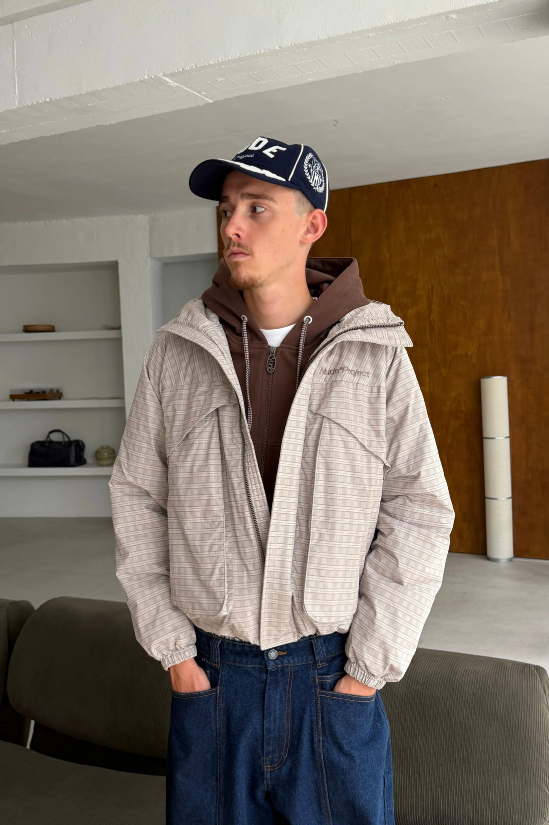 Checked Windbreaker Jacket