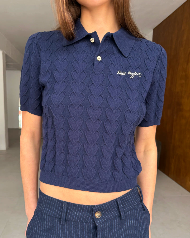 Cora Knit Polo Navy