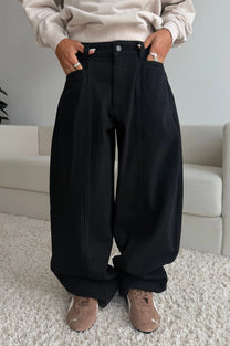 Barrel Jeans Black