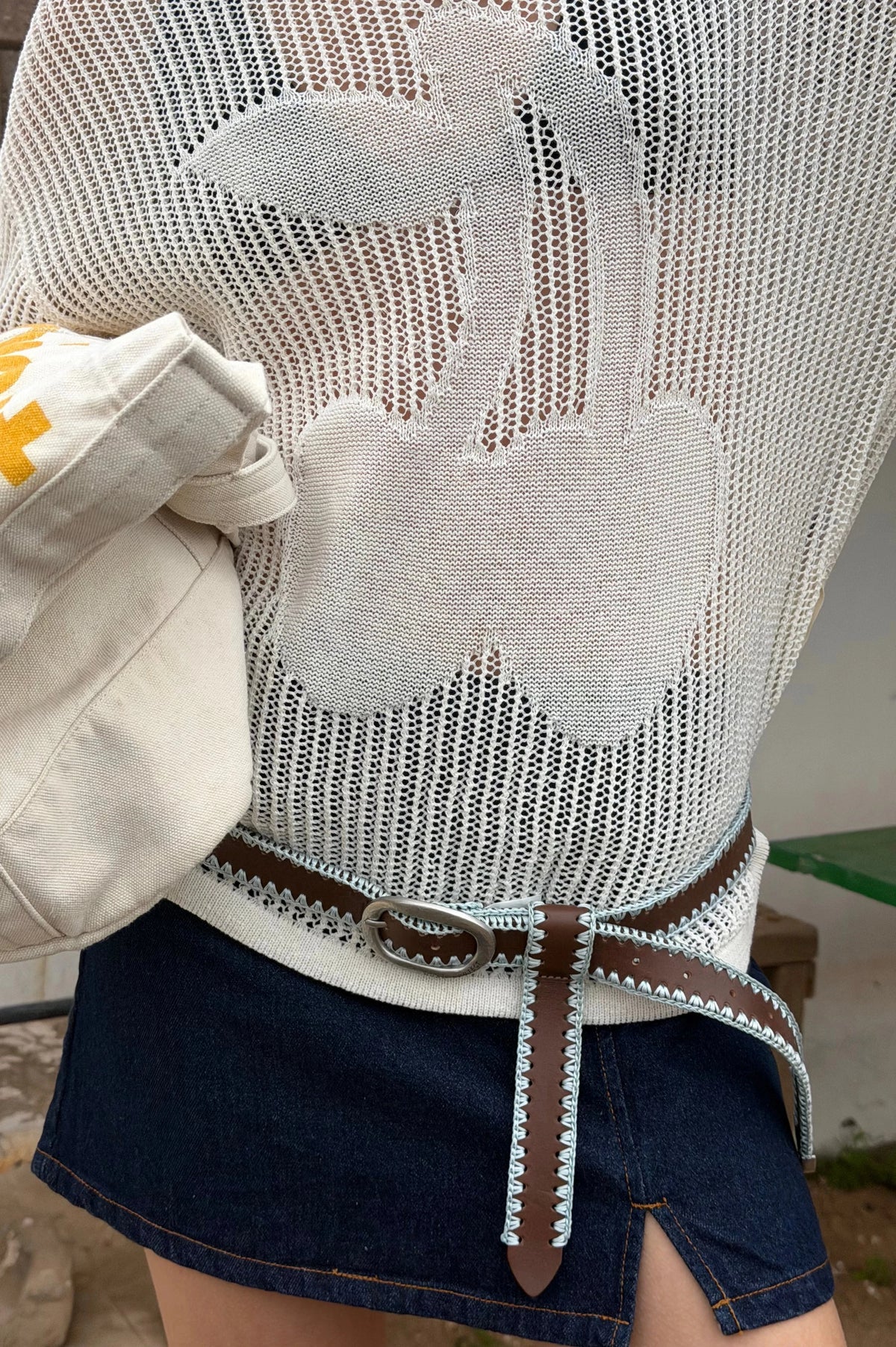 Stitched Genuine Leather Belt
