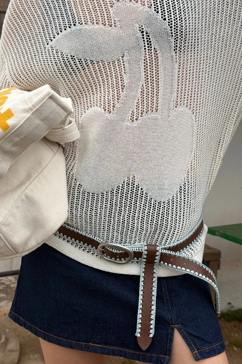 Stitched Genuine Leather Belt