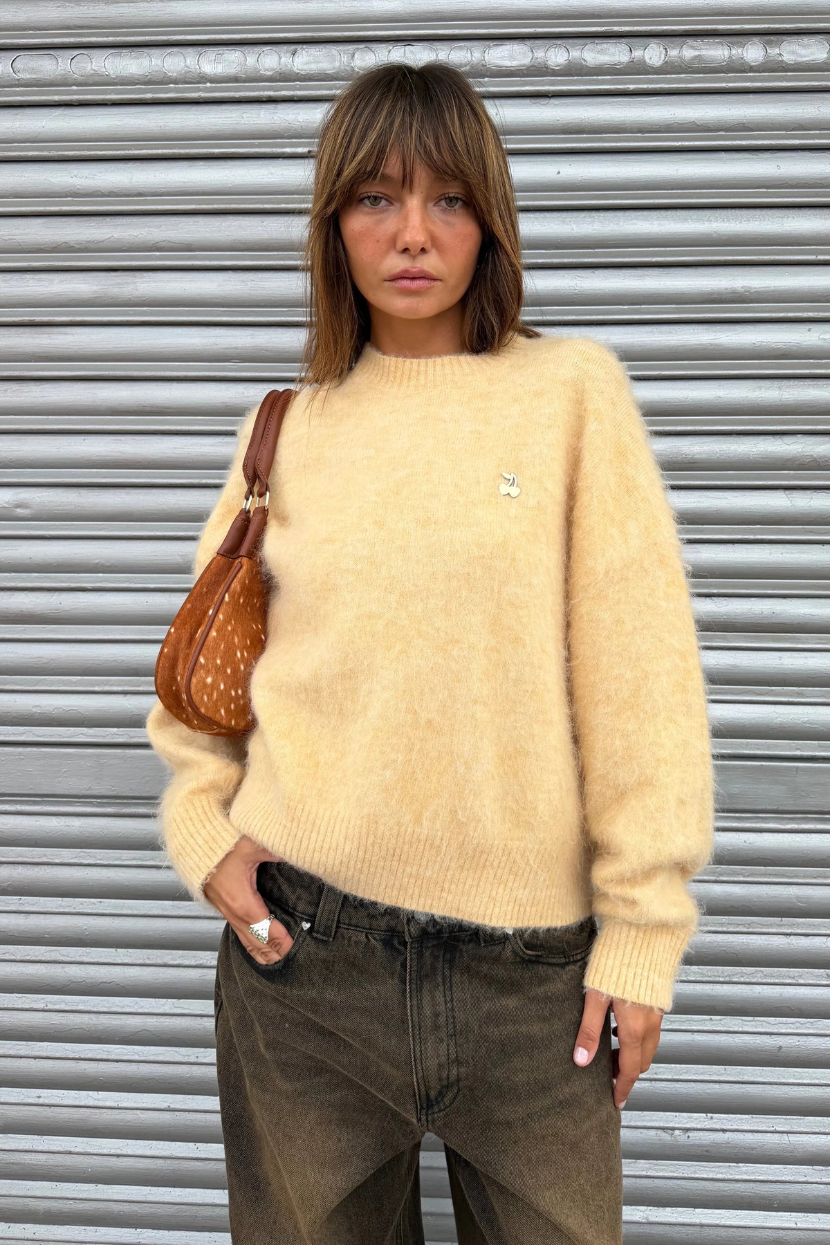 Alpaca Knit Sweater Yellow