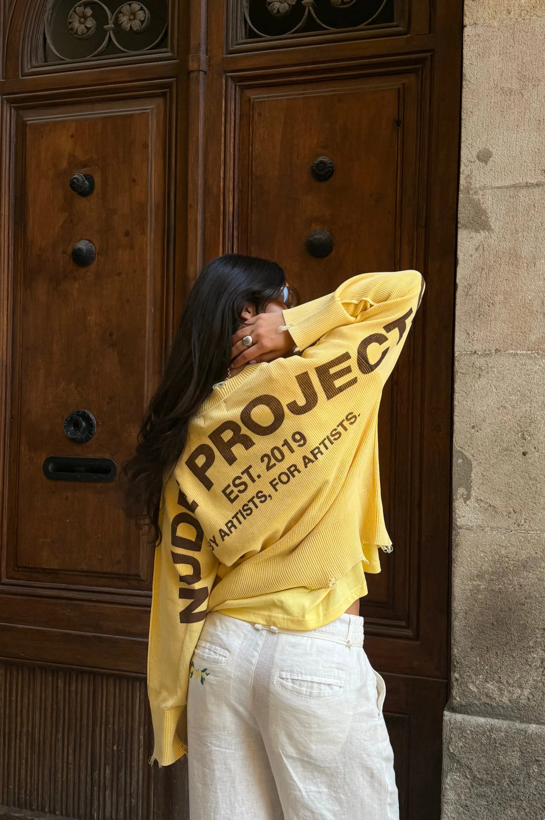 Perfect Cropped Knit Sweater Yellow