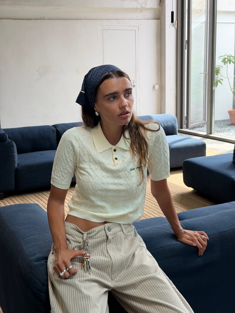 Cora Knit Polo Ivory