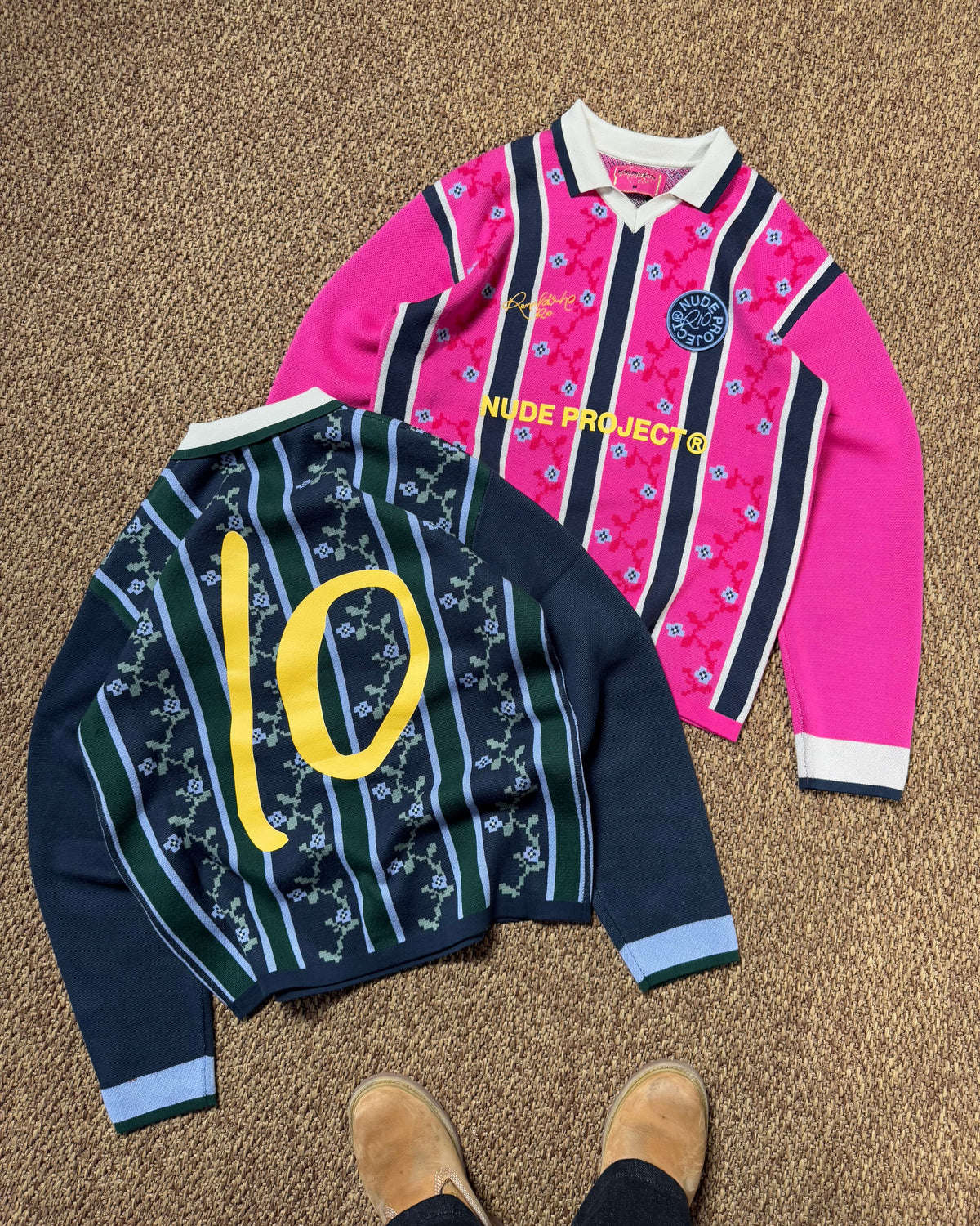 Rosel Football Polo Knit Pink