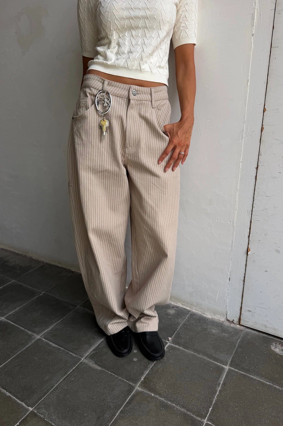 Worker Carpenter Pants Beige