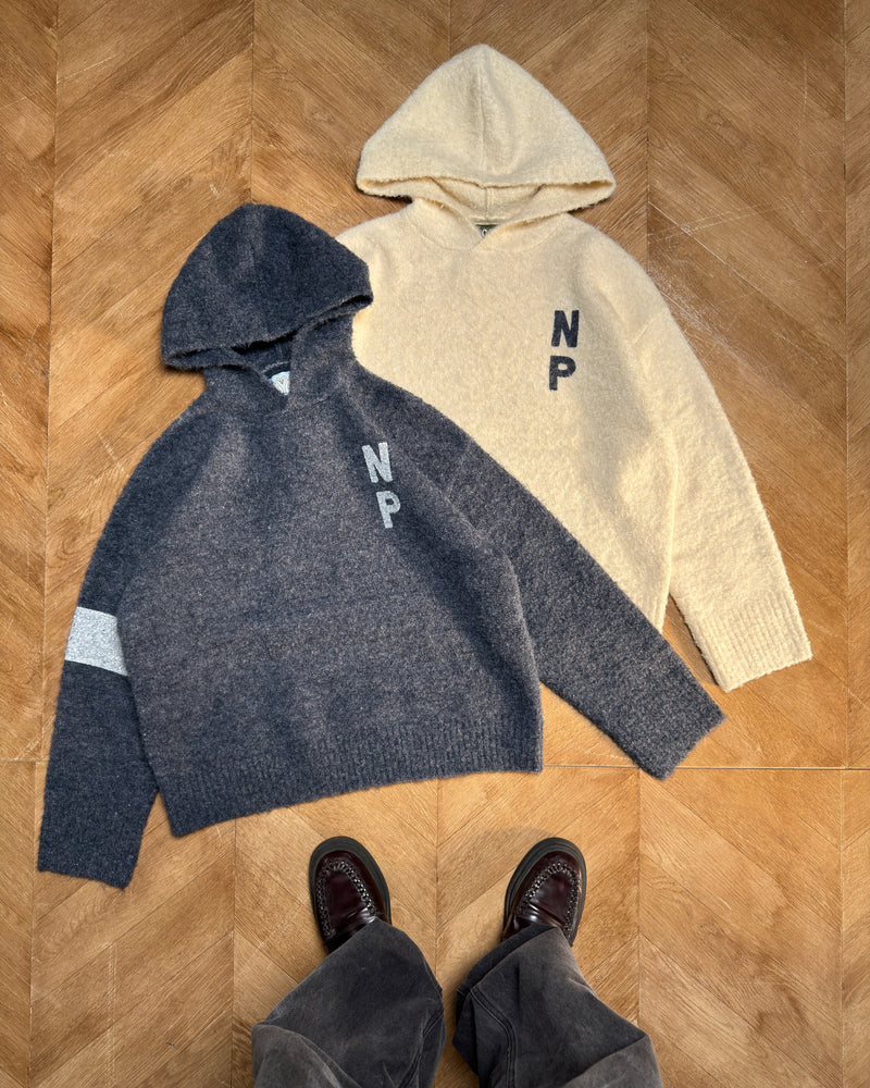 NUMBERS SWEATER HOOD ASH