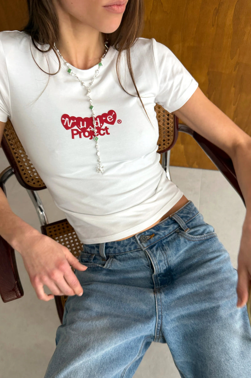 Hearts Tee White