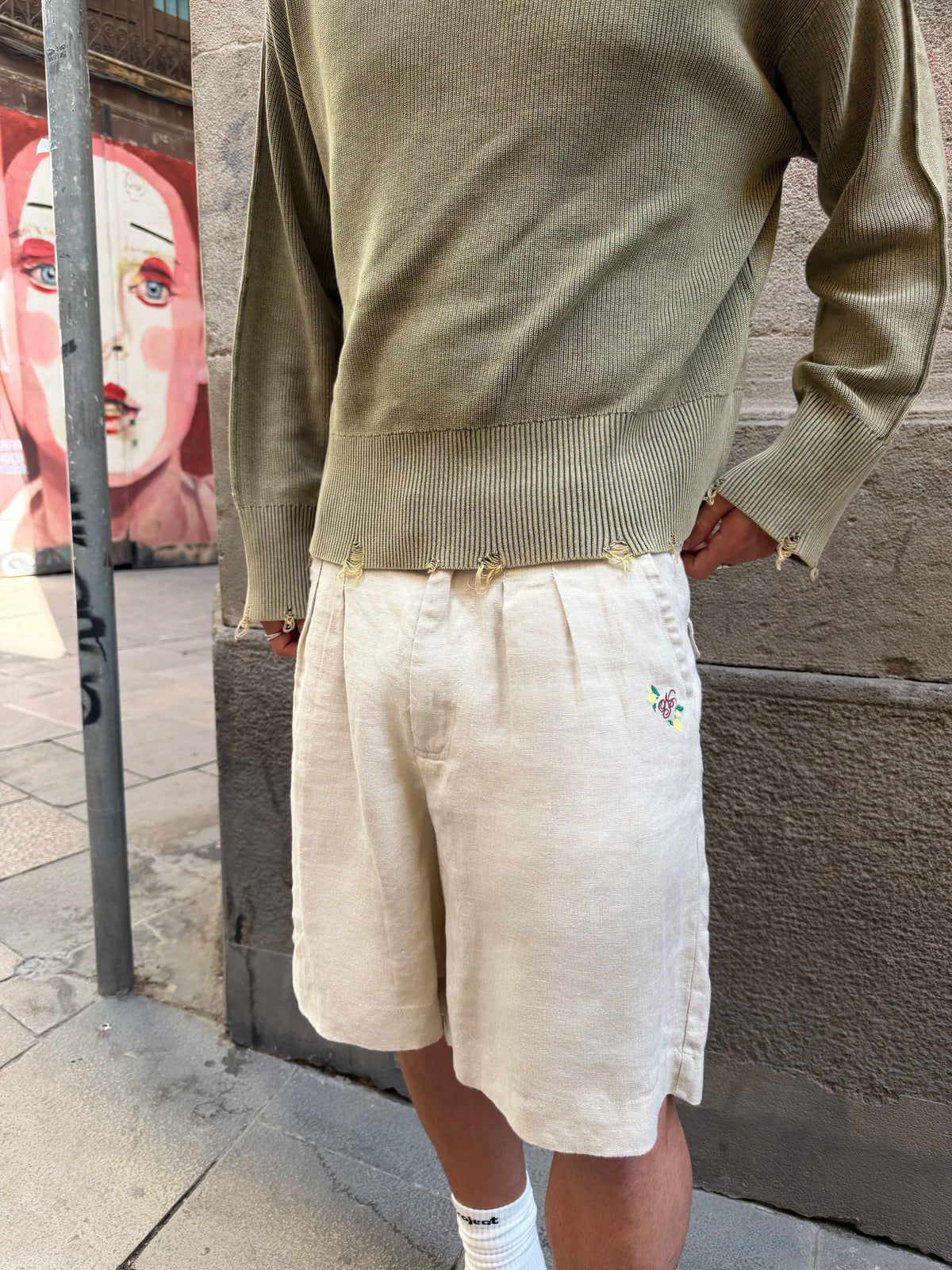 Kimchi Linen Shorts Beige