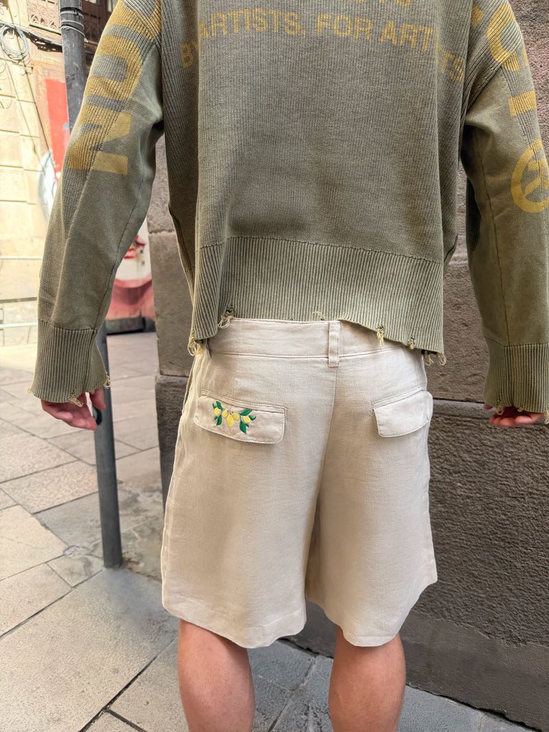 Kimchi Linen Shorts Beige