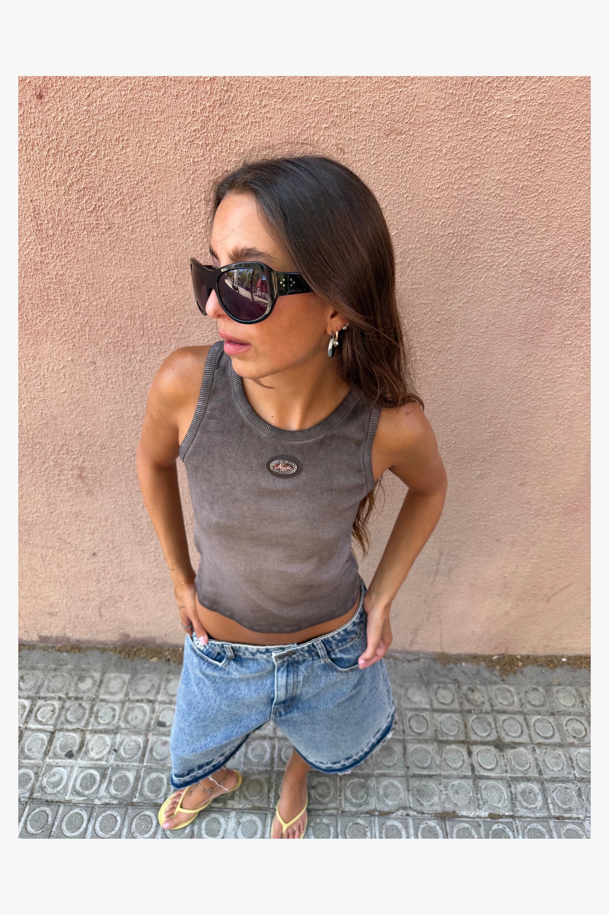Regina Tank Top Washed Brown