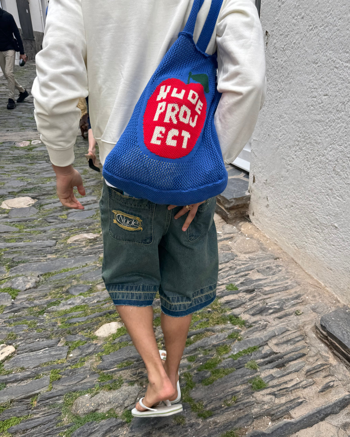 Apple Crochet Bag Blue