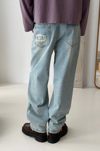 Basic Straight Jeans Light Blue