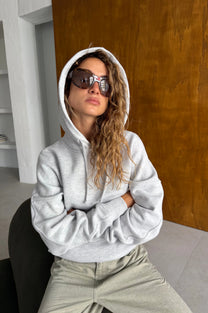 Marble Hoodie Grey Melange