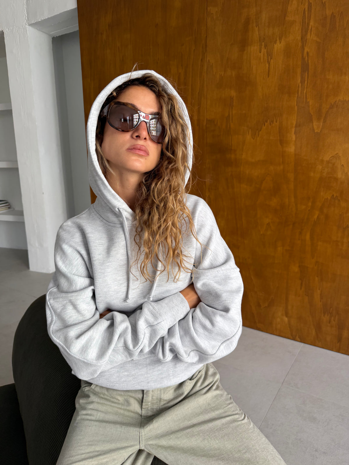 Marble Hoodie Grey Melange