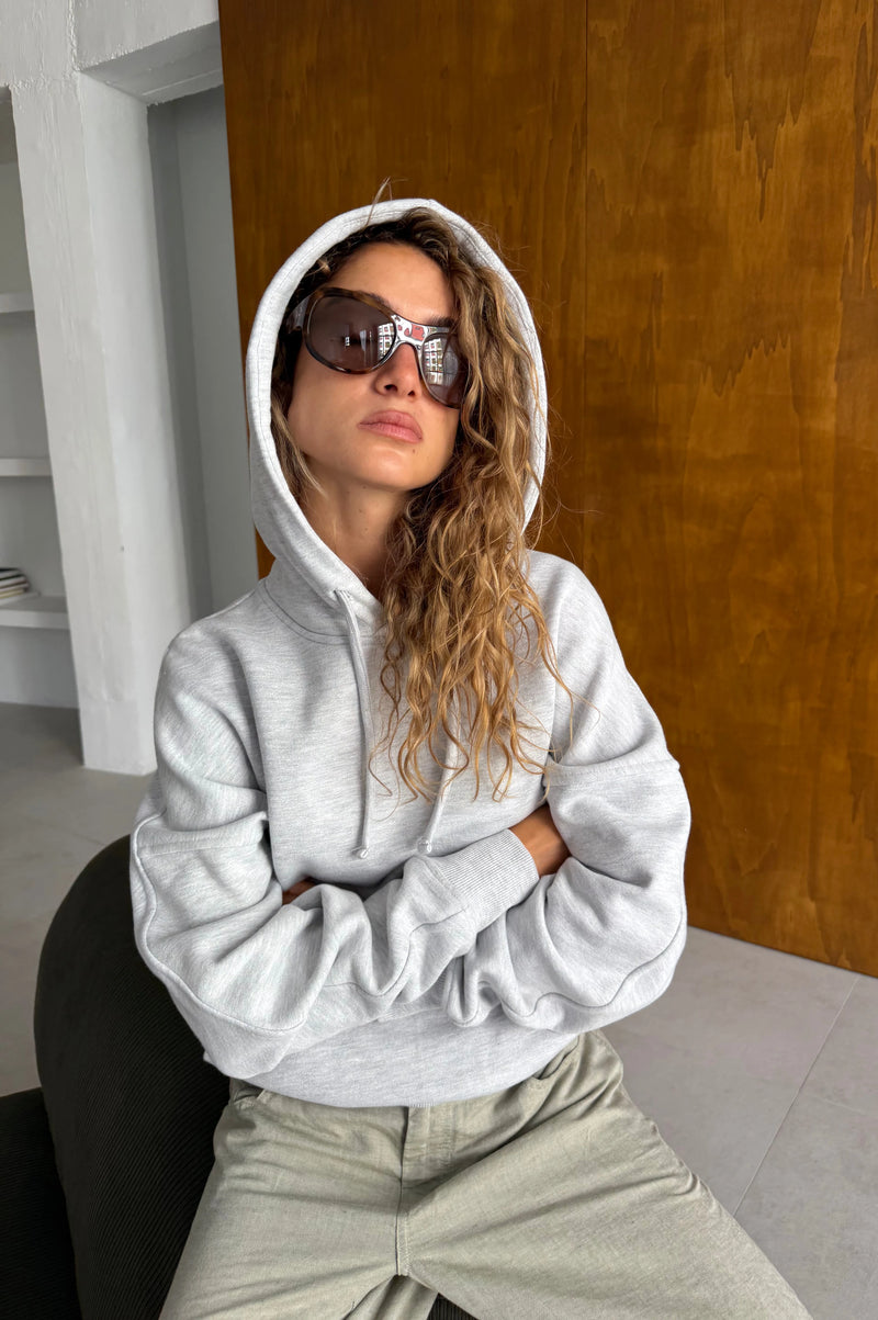 Marble Hoodie Grey Melange