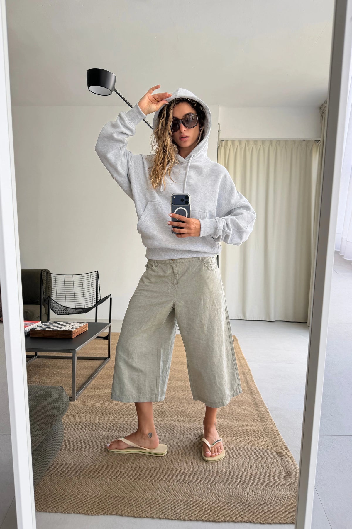 Marble Hoodie Grey Melange