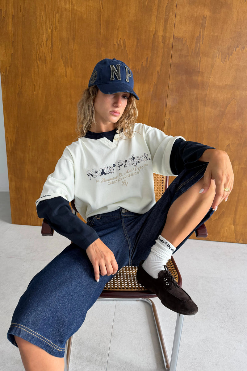 Double Neck Long-Sleeve Tee