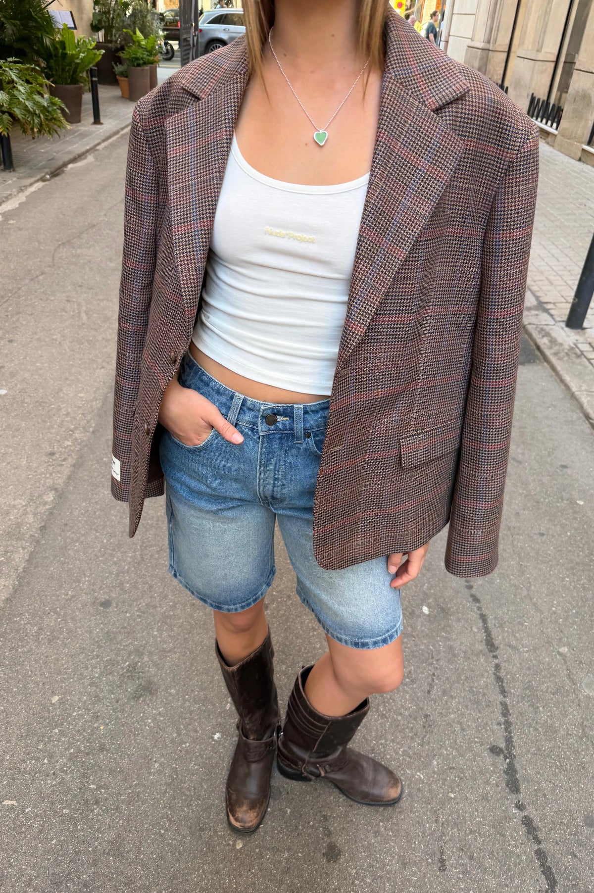 Straight Denim Shorts Medium Blue