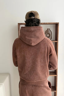 Solid Hoodie Brown
