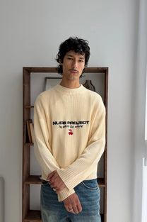 Wavy Knit Sweater Ivory