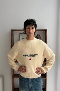 Wavy Knit Sweater Ivory