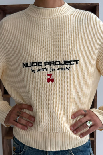 Wavy Knit Sweater Ivory