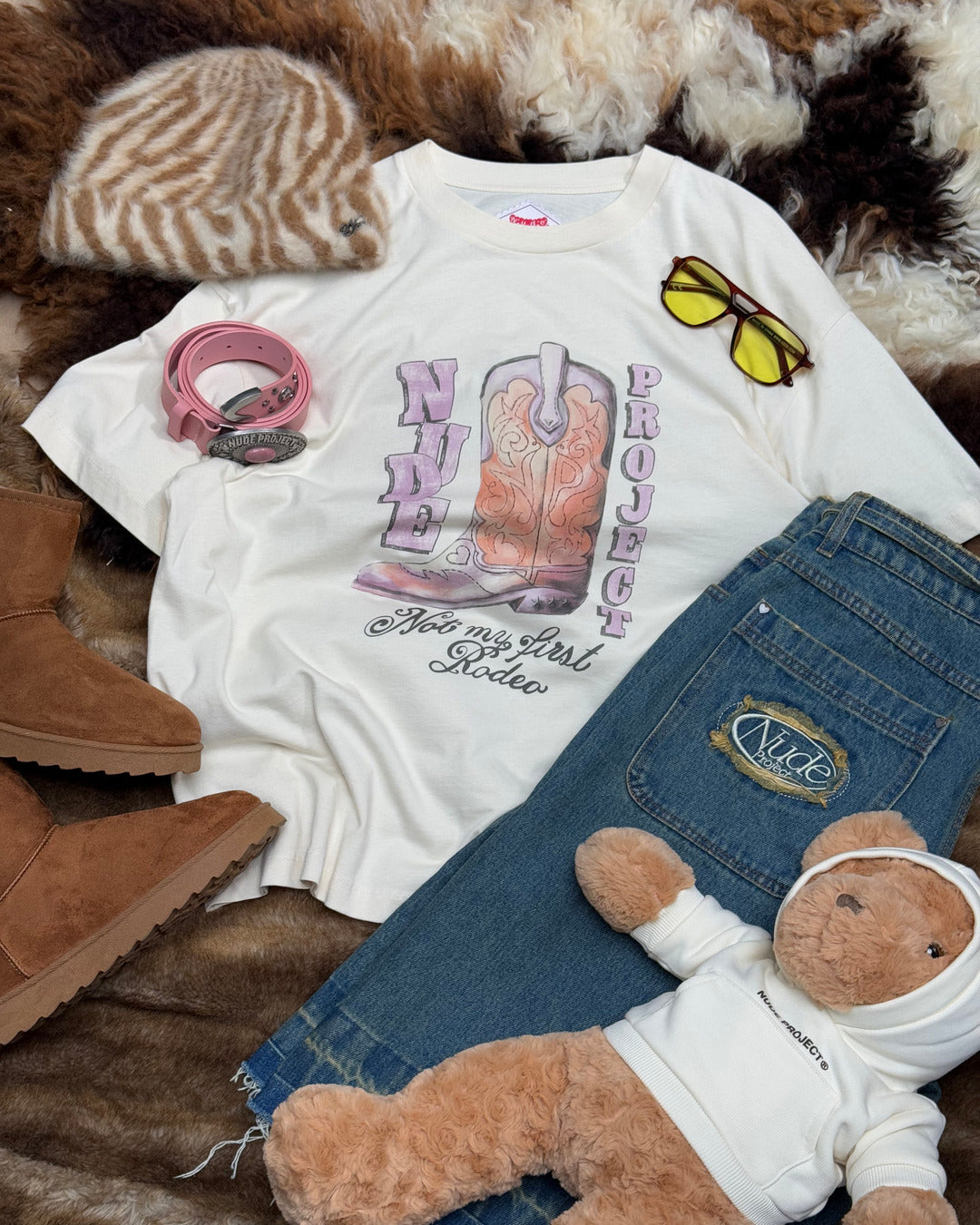 Yeehaw Tee Marshmallow