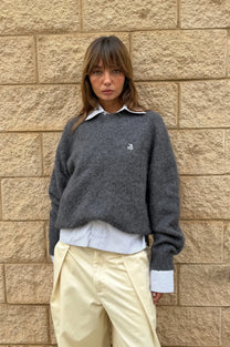 Alpaca Knit Sweater Grey