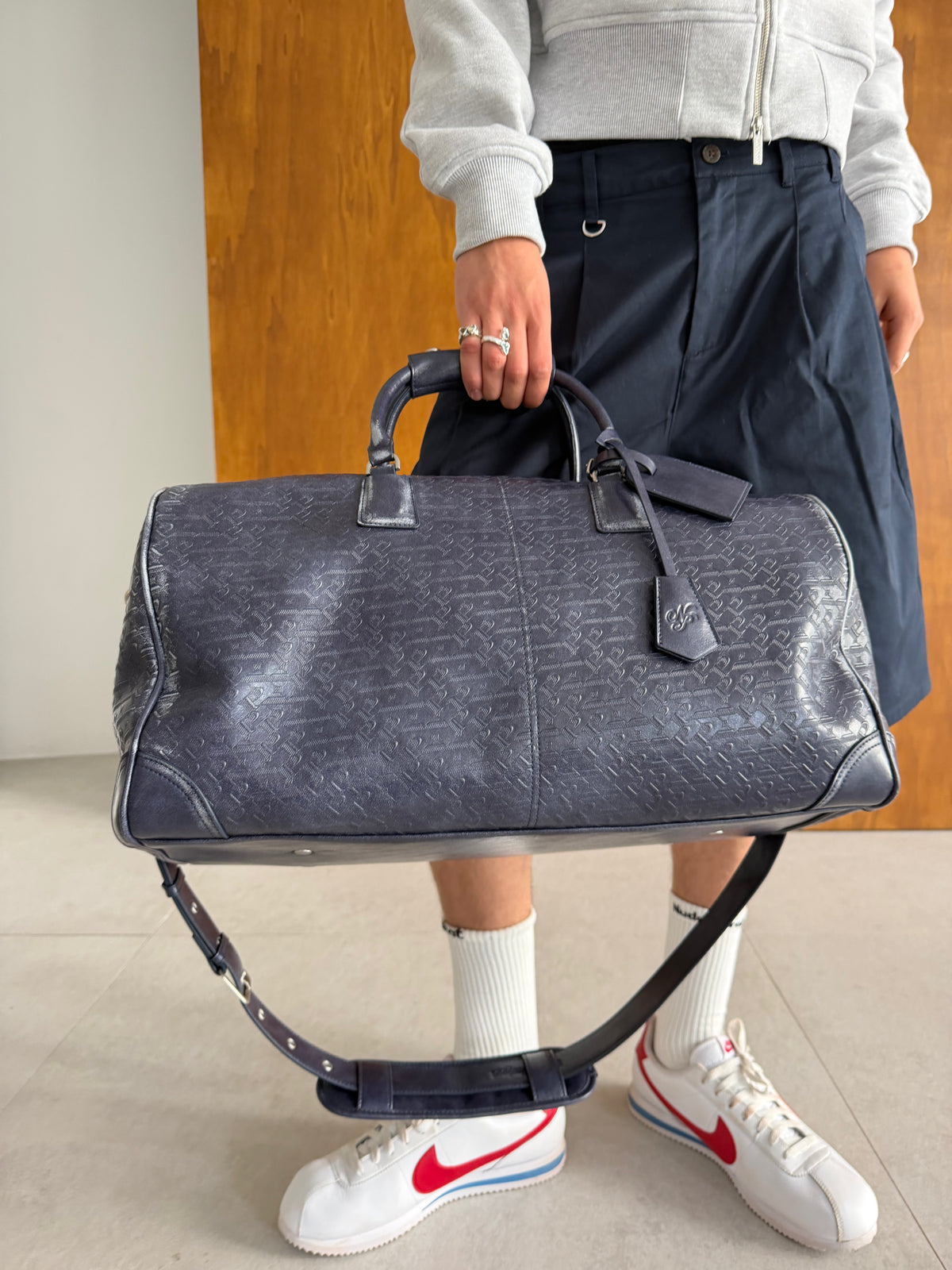 Metal Barrel Bag Navy