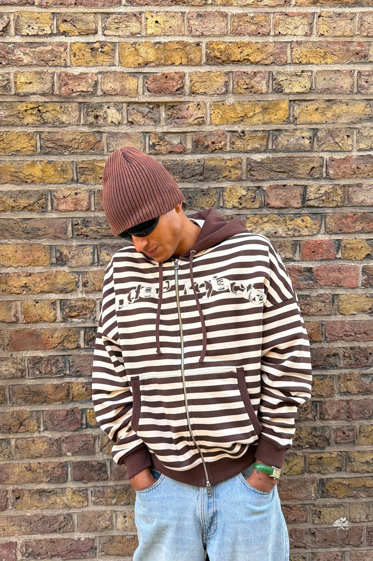 Clyde Zip-Up Hoodie Brown