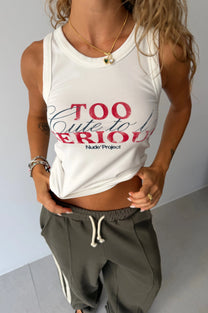 Too Serious Tank Top Ivory