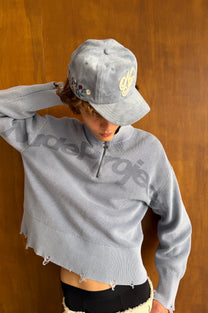 Beast Quarter-Zip Knit Blue Grey