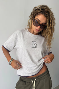 Little Bear Tee Grey Melange
